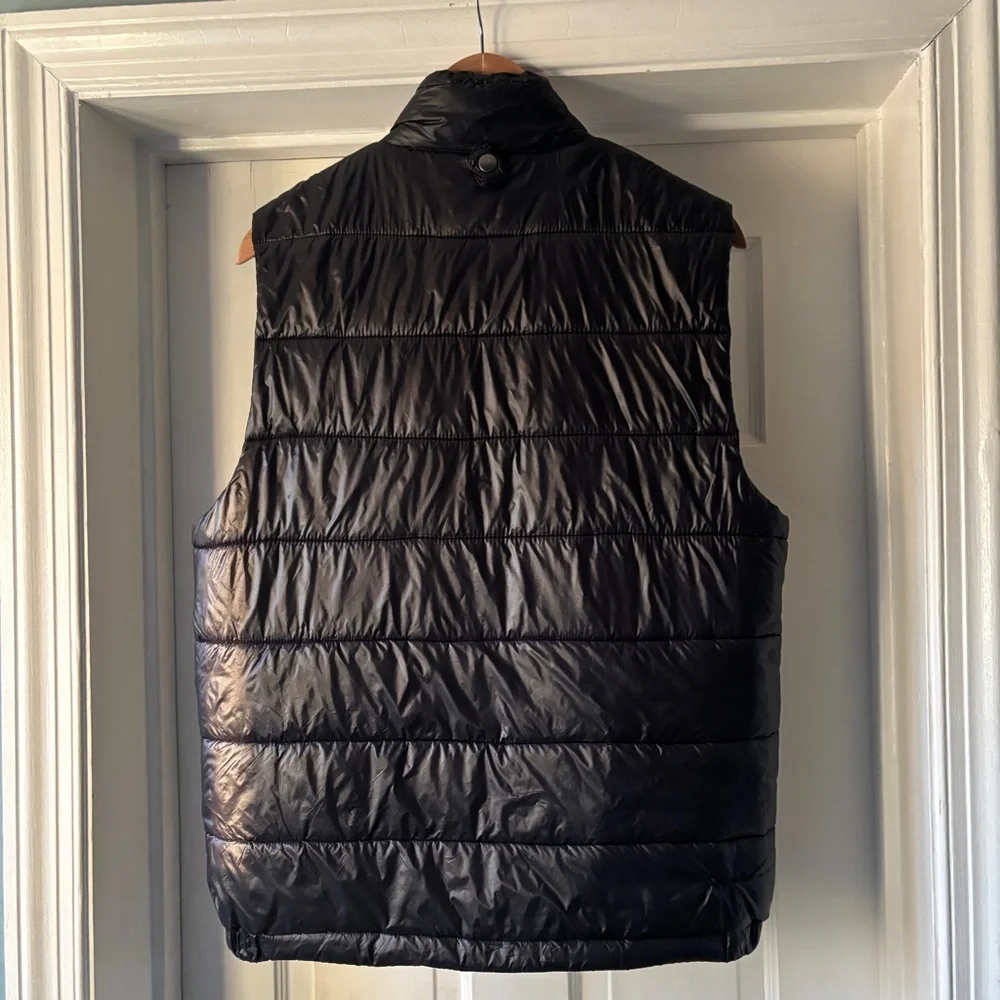 Scotch & Soda Black Puffer Vest Shiny Nylon Zip-Up Size L